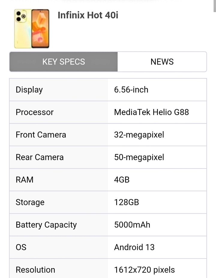 infinix hot 40i ( ইনফিনিক্স হট 40i ফোনের দাম  10,300 tk )  price in bangladesh pakistan india jumia camera battery ram rom specifications
