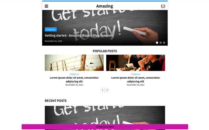 Amazing Blog Website theme for wapkiz