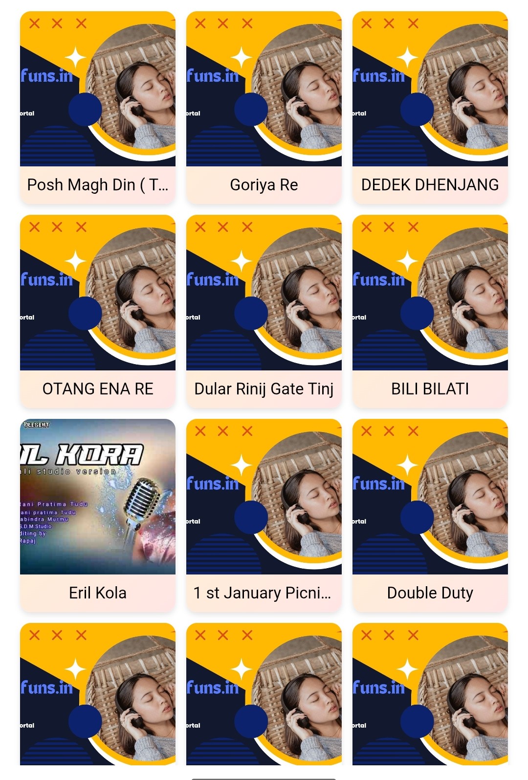 Wapkiz Movies Music Grid