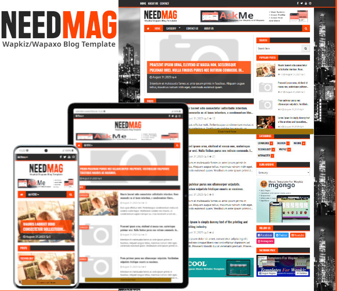 Need Mag - Wapkiz/wapaxo Blog Template