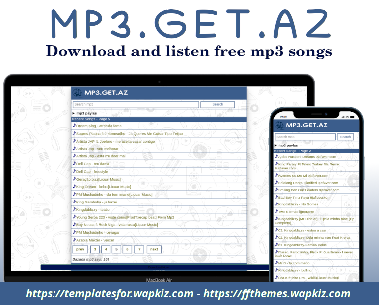 MP3.GET.AZ Template free for wapkiz