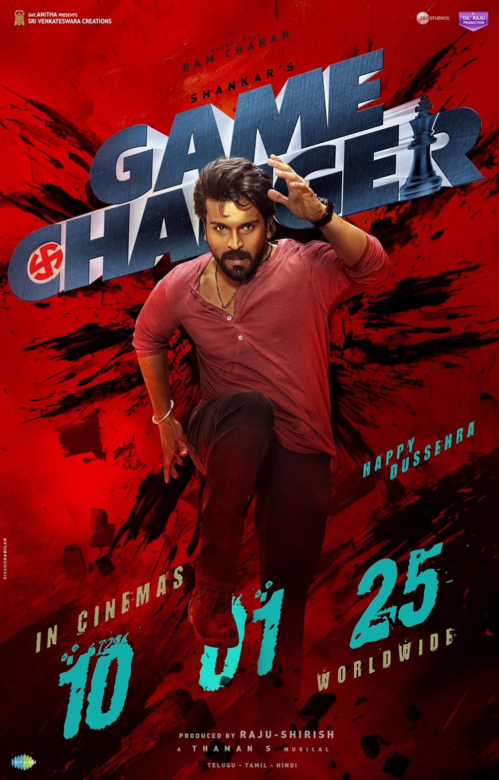 Game Changer (2025) (Hindi + Telugu) Dual Audio HDRip