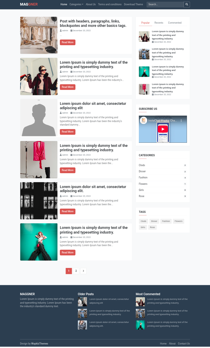 Maggner Blog Magazine Theme for Wapkiz sites