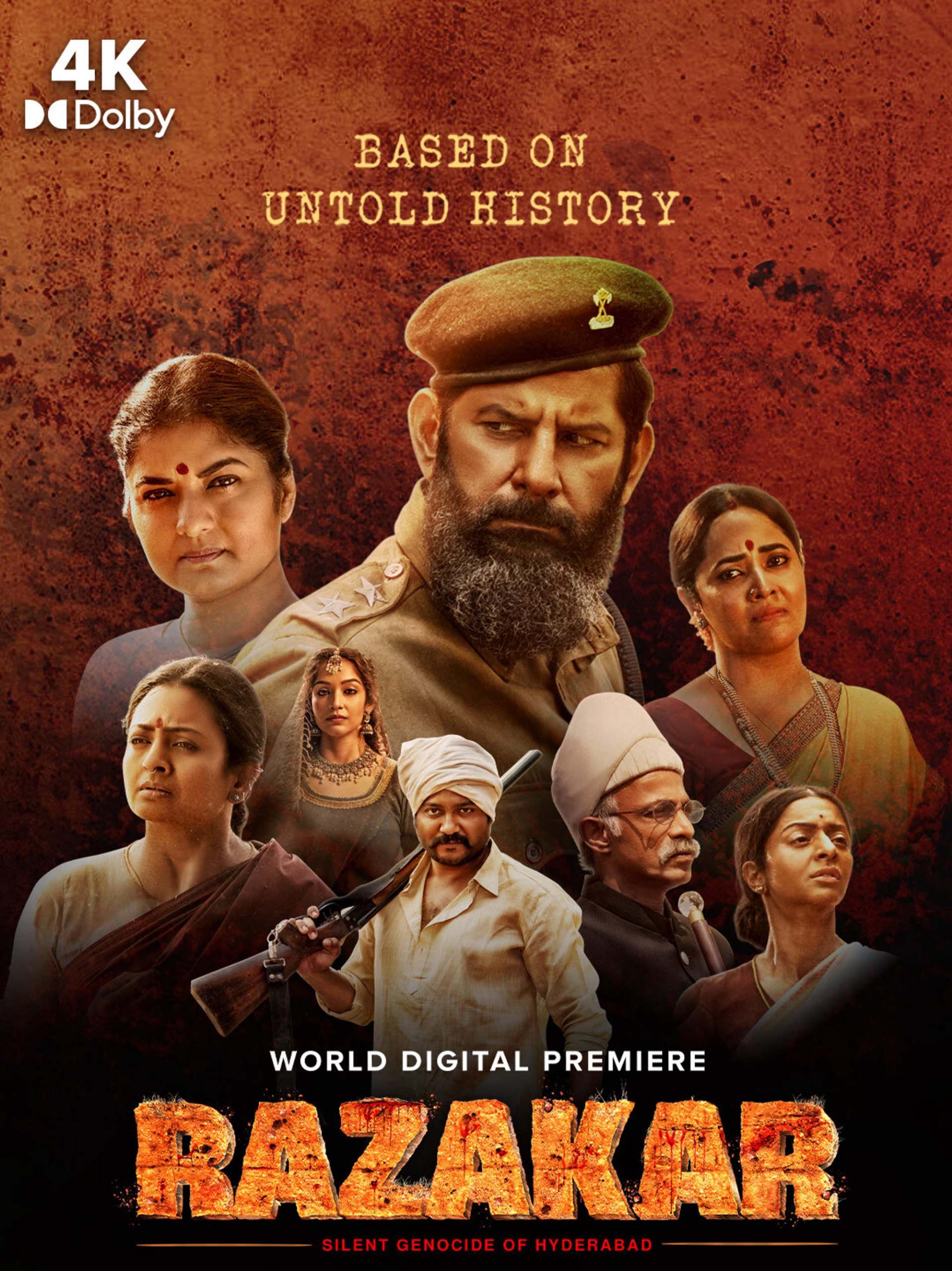 Razakar 2024 Hindi Telugu Dual Audio UnCut South Movie Download Poster