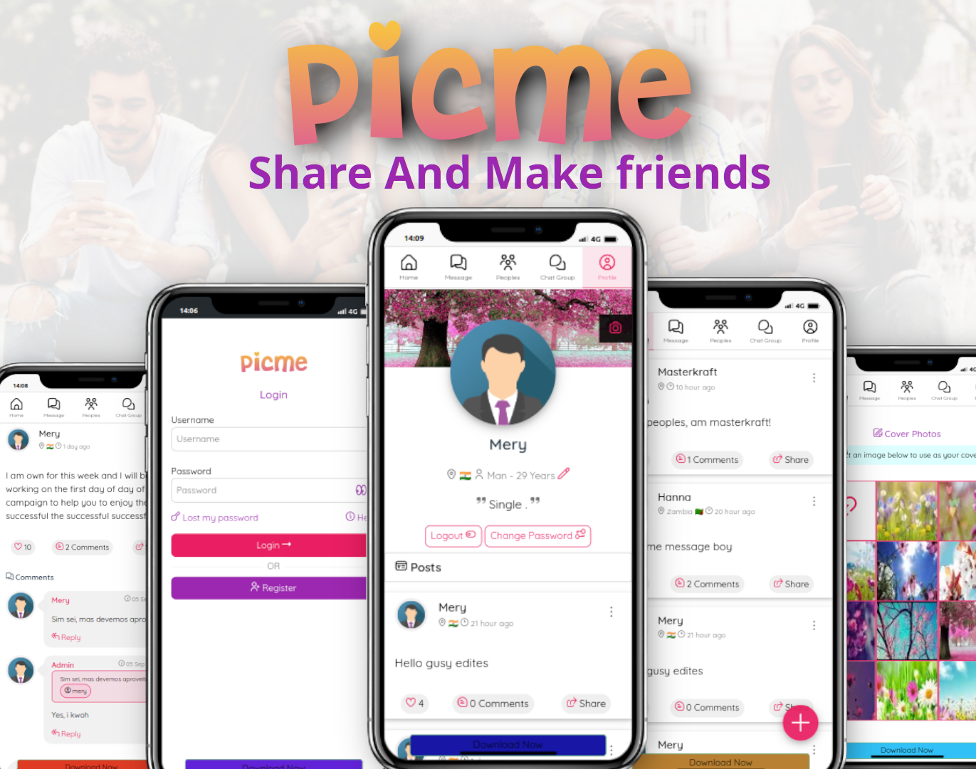 PicMe - Wapkiz/Wapaxo Social media template