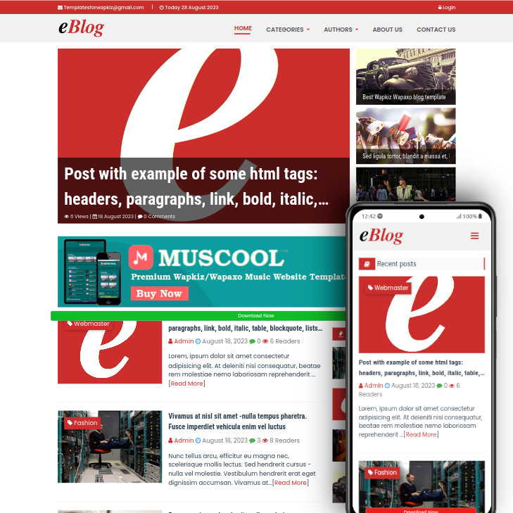 eBlog wapkiz theme