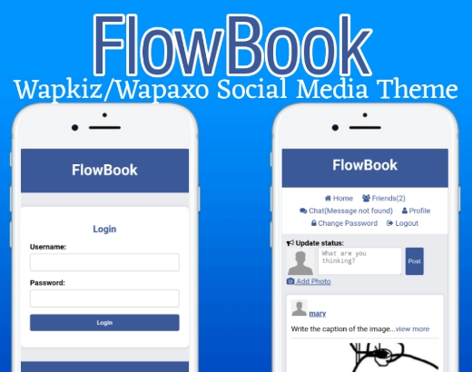 FlowBook Media Social Wapkiz Theme - Wapkiz Template
