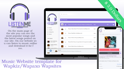 ListenMe Music Website theme for Wapkiz/Wapaxo