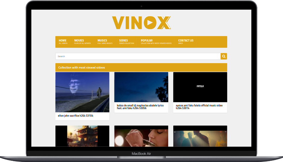 Vinox - Wapkiz theme for videos streaming website 