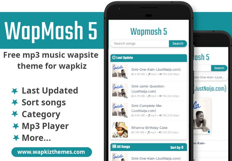 Wapmash 5 Free Music Wapsite theme