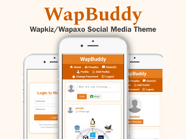 WapBuddy - Social Media Wapkiz Theme - Wapkiz Template