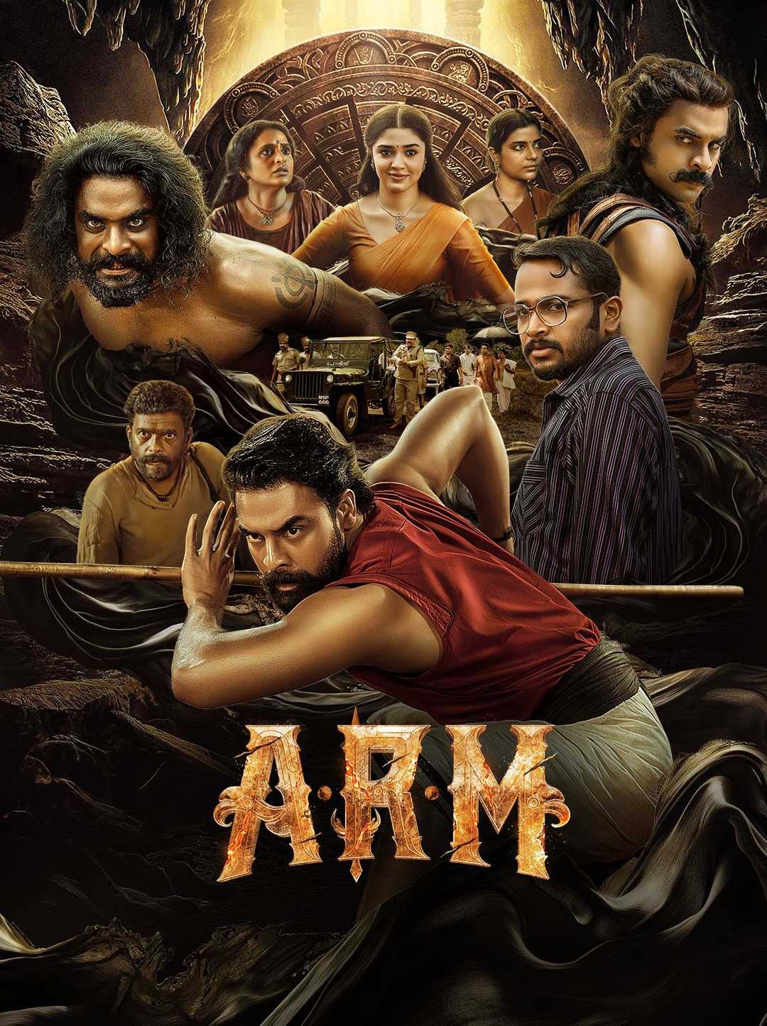 ARM 2024 Hindi Malayalam Dual Audio UnCut South Movie HD Poster